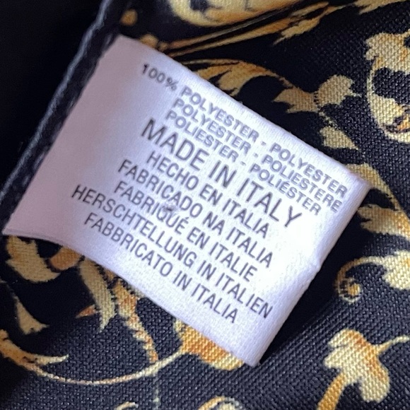 Vintage Made in Italy Leopard Print Scarf | Red Black Gold Baroque Square - Picture 6 of 7